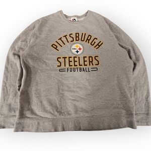 Majestic Gray Pitsburgh Steelers Fleece Sweatshirt - XLT